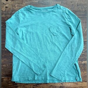 (Crewcuts) long sleeve heart pocket t-shirt - Girls M (8-9)